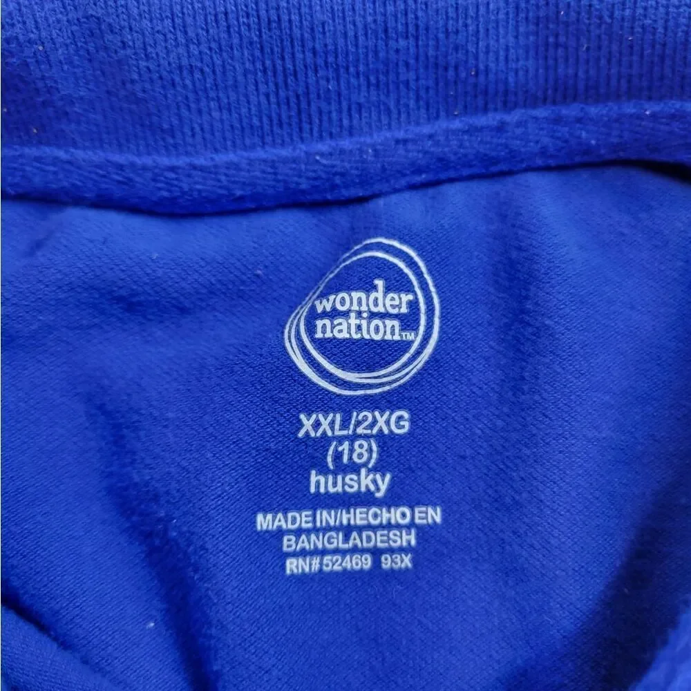 Wonder Nation royal blue polo shirt XXL18 Husky